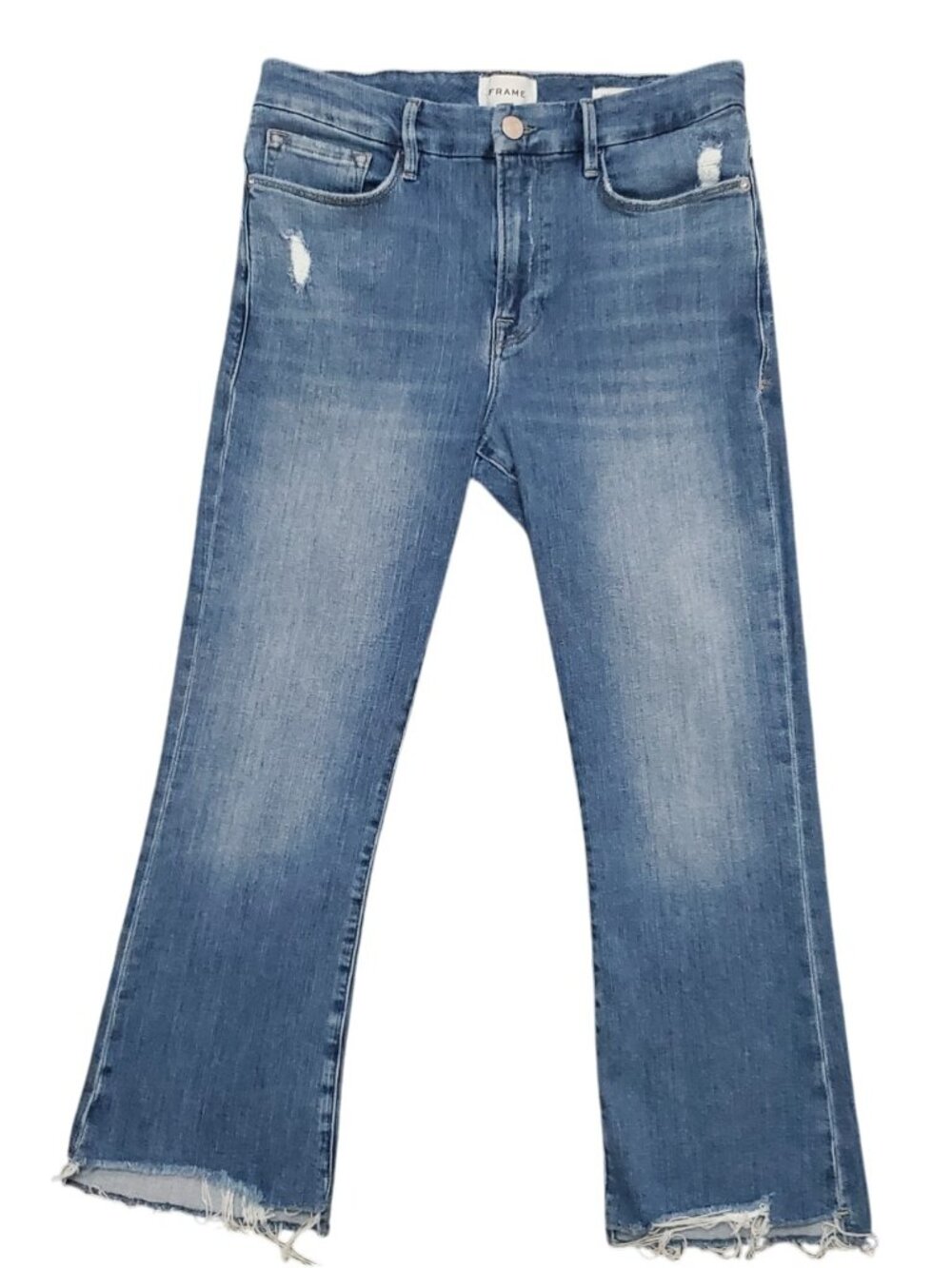 Frame Le Crop Mini Boot 30 (Meas 29x25 11" High Rise) Fray Stretch Med Jeans A15